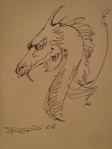 Dragon sketch, Boris Vallejo