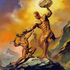 Krungnir Battling Thor, Boris Vallejo