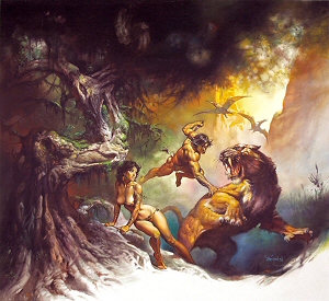 Tarzan Calendar painting, Boris Vallejo