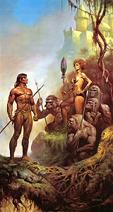 Tarzan and La at the City of Opar, Boris Vallejo