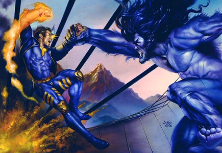X-Man vs Dark Beast, Julie Bell