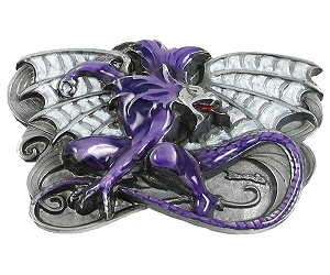Belt Buckle E8: The Dragon, purple enamel