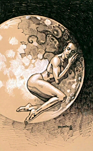 Mistress of the Moon - preliminary art, Boris Vallejo