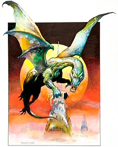 Q: The Winged Serpent - preliminary art, Boris Vallejo