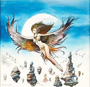 Winged Woman - preliminary art (1981), Boris Vallejo